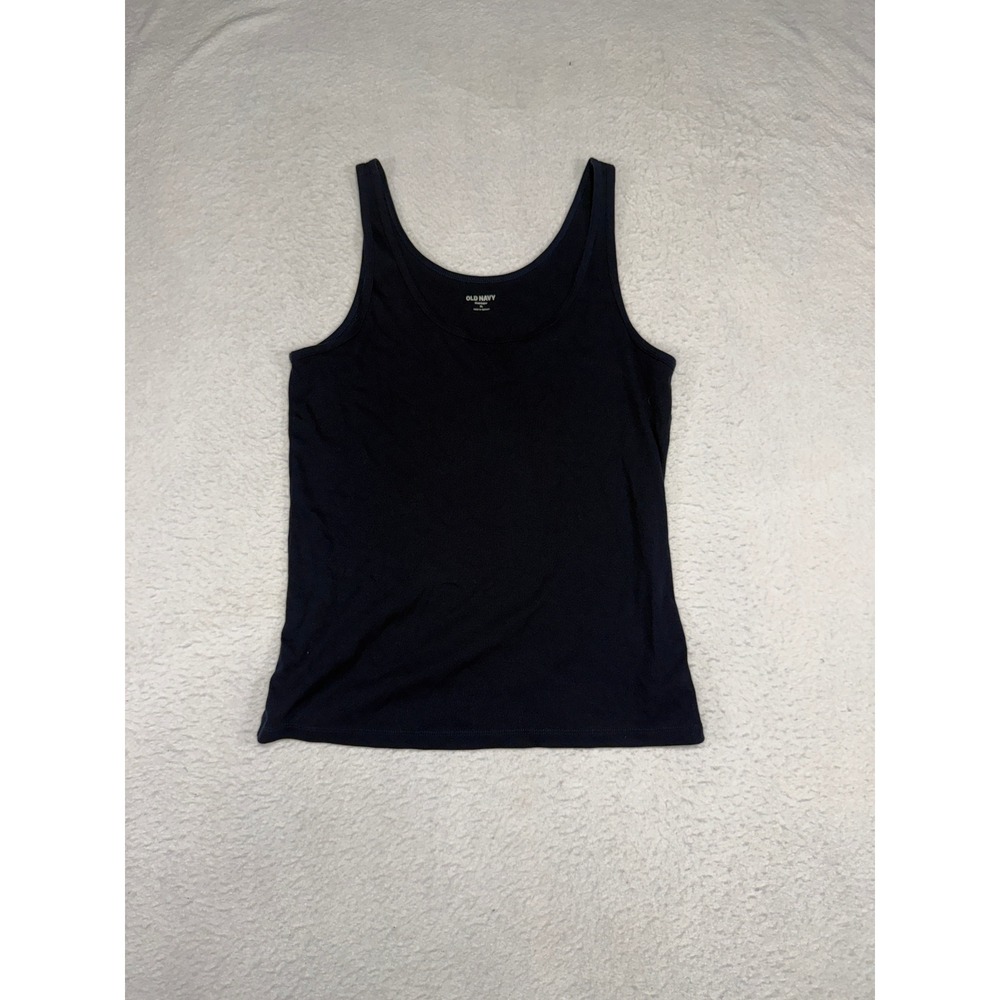 Old Navy First-Layer Ribbed Tank Top Navy Blue Scoop Neck XL